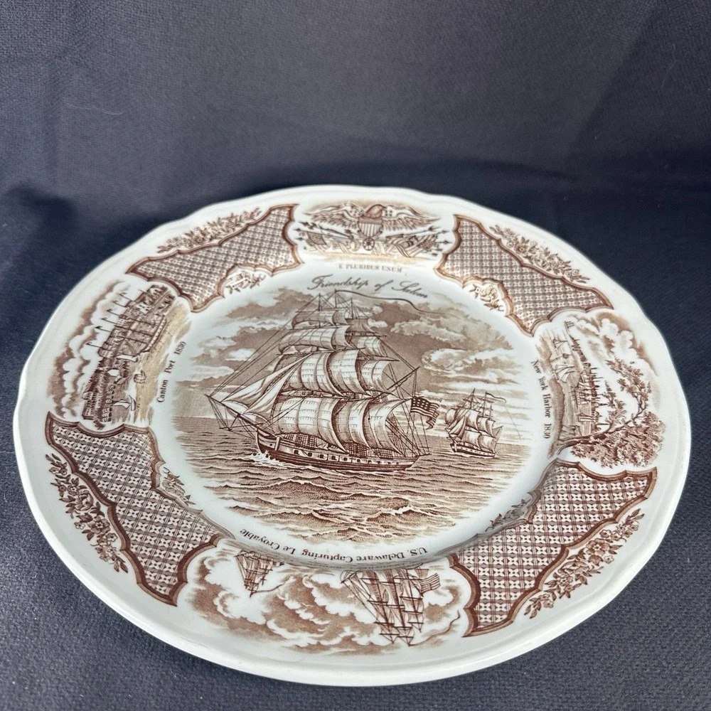 Alfred Meakin Collector Plate FAIR WINDS The Friendship of Salem‎ Vtg